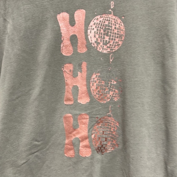 Distressed Upcycled Disco Ho HO Ho crewneck with pockets - Picture 4 of 5